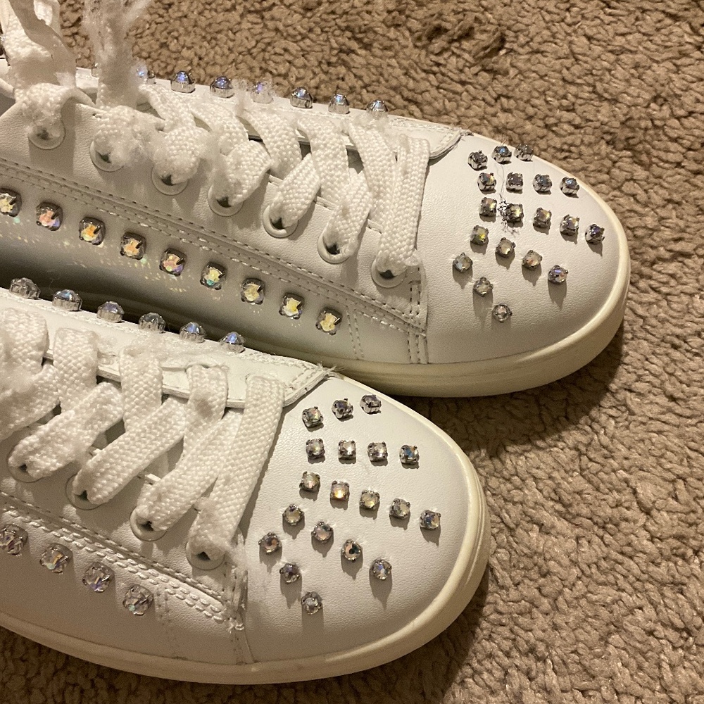 Stuart Weitzman Goldie Shine Crystal Embellished Sneakers